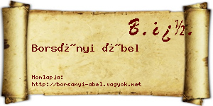 Borsányi Ábel névjegykártya