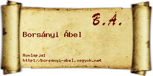 Borsányi Ábel névjegykártya