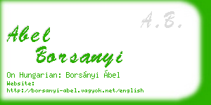 abel borsanyi business card
